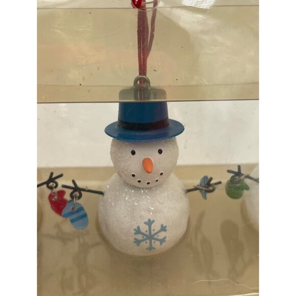 Set Of 6 Hallmark Festive Snowman Ornaments With Glittery Finish & Holiday Acces - Picture 6 of 7